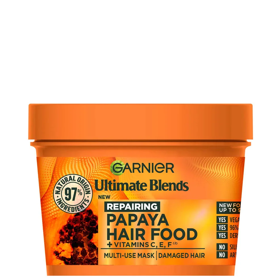 Garnier Ultimate Blends Hair Food Papaya 3-in-1 Damaged Hair Mask Treatment 390ml Imagen 1