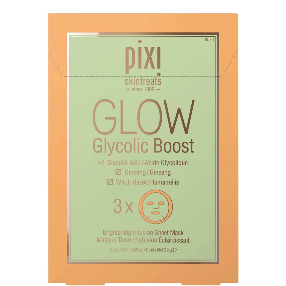 PIXI GLOW Glycolic Acid Boost Sheet Mask (Pack of 3) Imagen 1