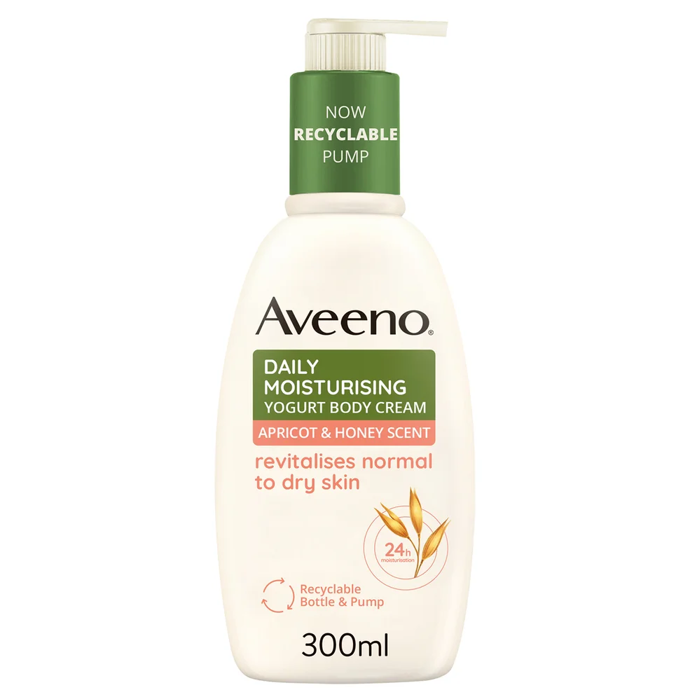 Aveeno Daily Moisturising Yogurt Body Cream Apricot & Honey Scent 300ml Imagen 1