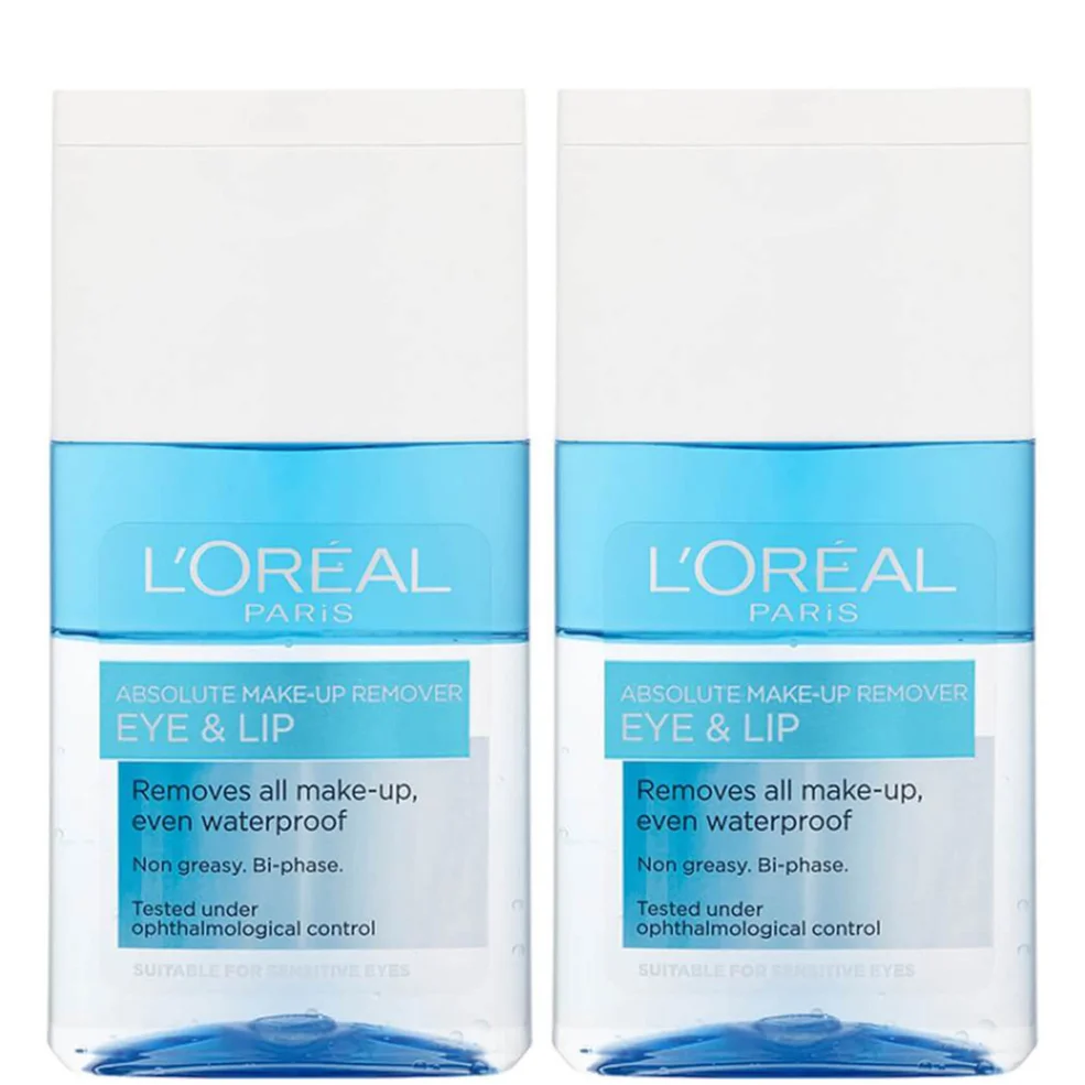 L'Oréal Paris Absolute Make-Up Remover Eye and Lip 125ml 2 Pack Exclusive Imagen 1