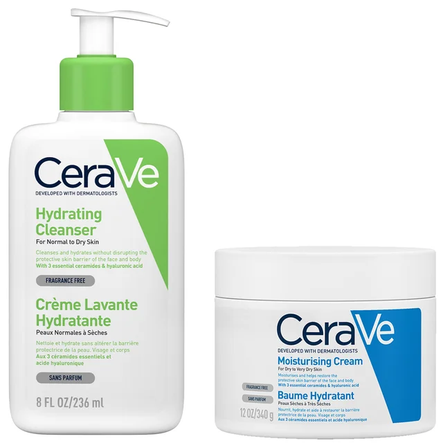 paquete CeraVe para cara y cuerpo de secos a muy secos