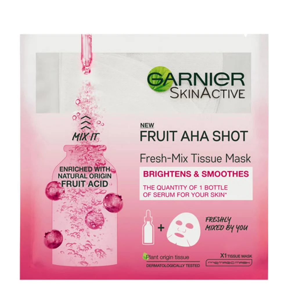 Garnier Fresh-Mix Sheet Mask Skin Hydrating Fruit AHA Shot 33g Imagen 1