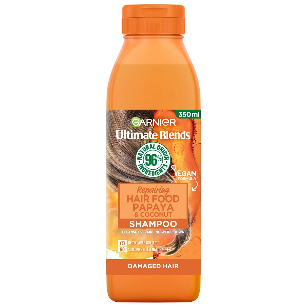 Garnier Ultimate Blends Repairing Hair Food Papaya Shampoo For Damaged Hair 350ml Imagen 1