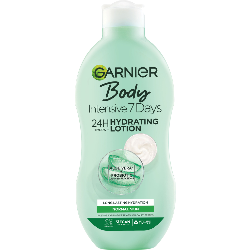 Garnier Intensive 7 Days Aloe Vera Probiotic Extract Body Lotion Normal Skin 400ml Imagen 1