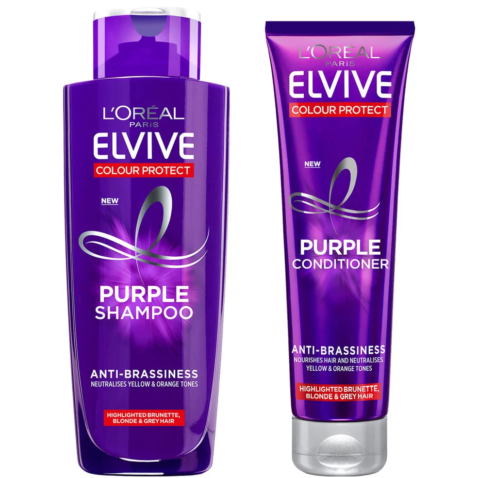 L'Oréal Paris Elvive Colour Protect Anti-Brassiness Purple Shampoo and Conditioner Set Imagen 1