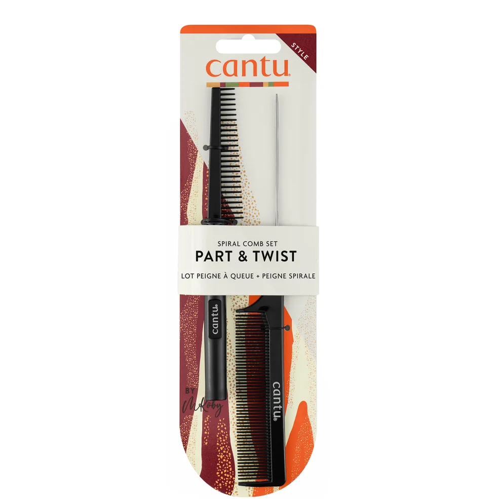 Cantu Spiral Style Part and Twist Comb 2Ct Pack Imagen 1