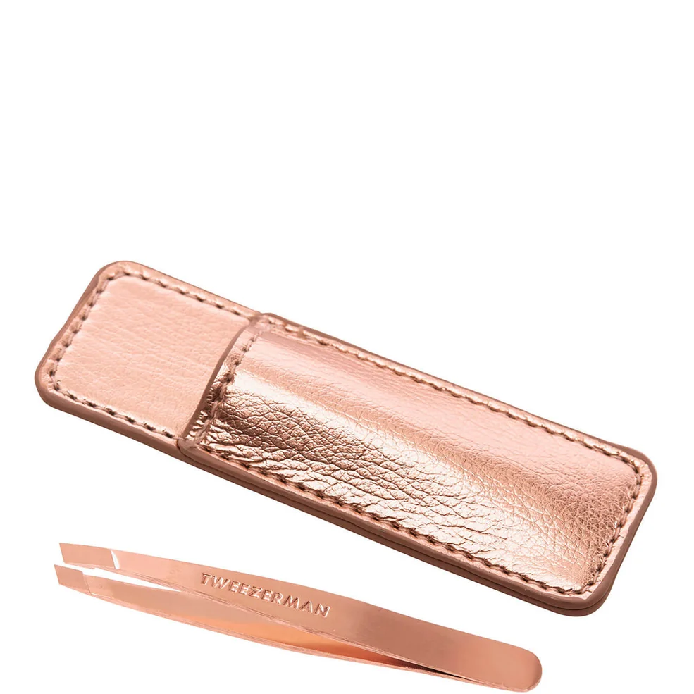 Tweezerman Rose Gold Mini Slant Tweezer with Case Imagen 1