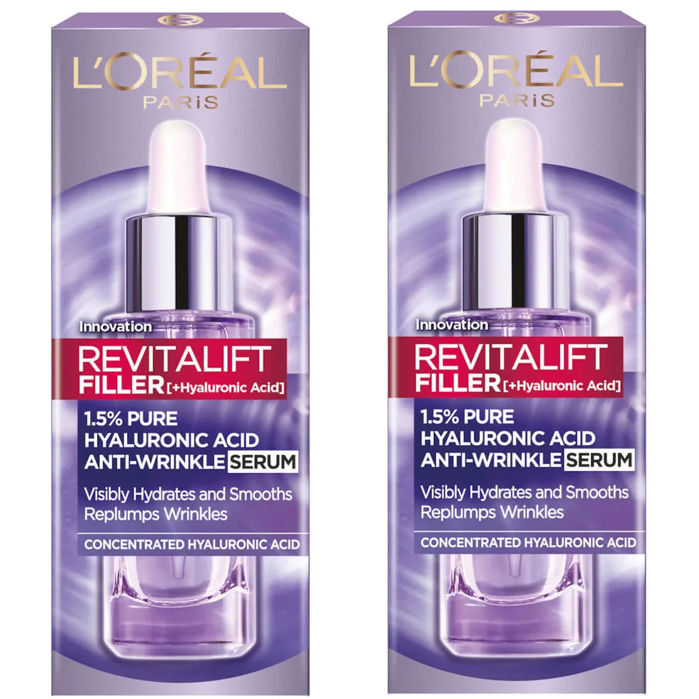L'Oréal Paris Exclusive Revitalift Filler with 1.5% Hyaluronic Acid Anti-Wrinkle Dropper Serum Duo 2 x 30ml Imagen 1