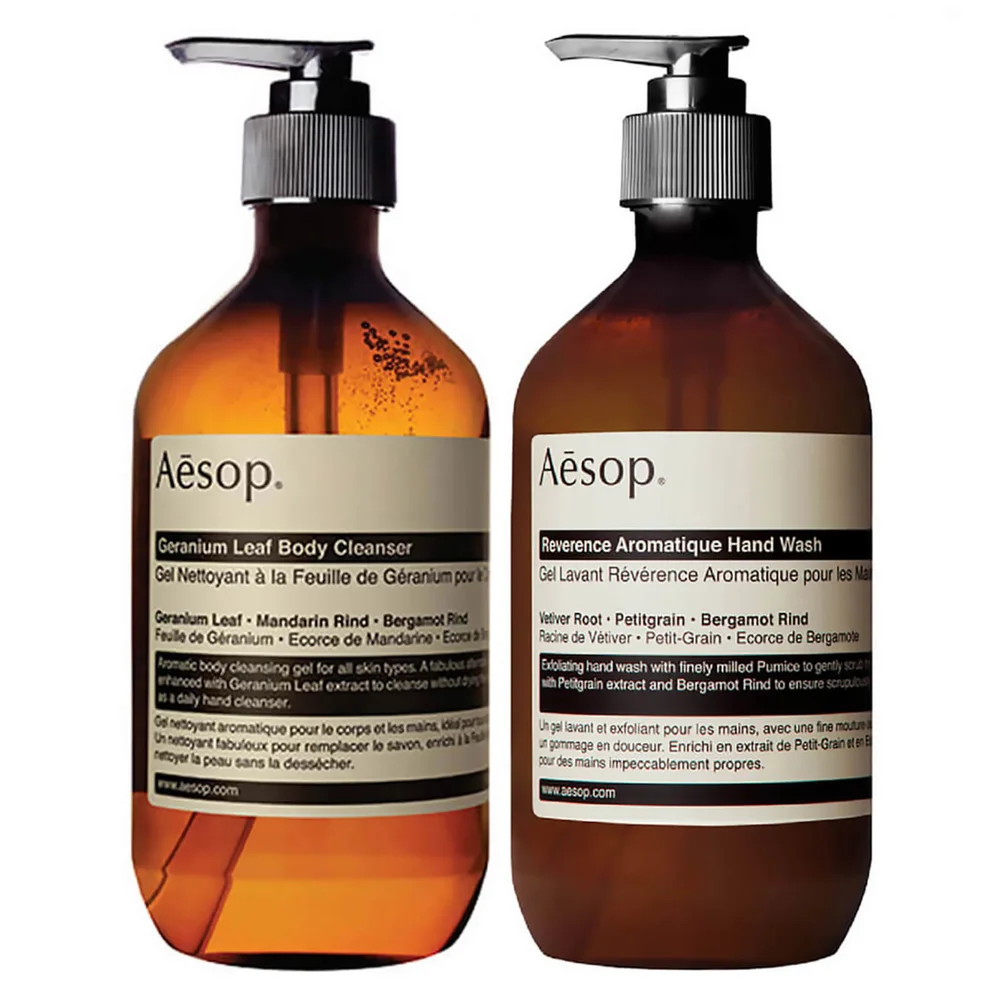 Aesop Geranium Cleanser and Reverence Hand Wash Duo Imagen 1