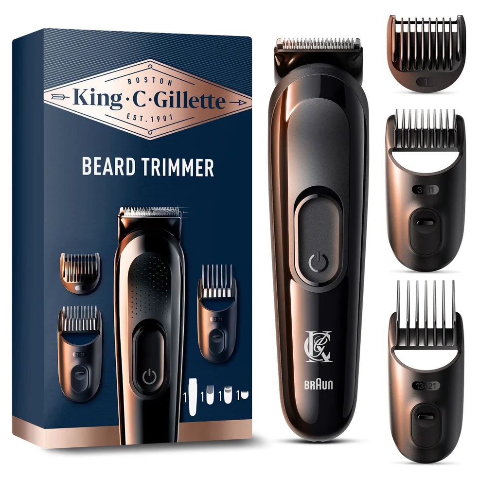 Gillette King C. Gillette Men's Wireless Beard Trimmer with 3 Combs Imagen 1
