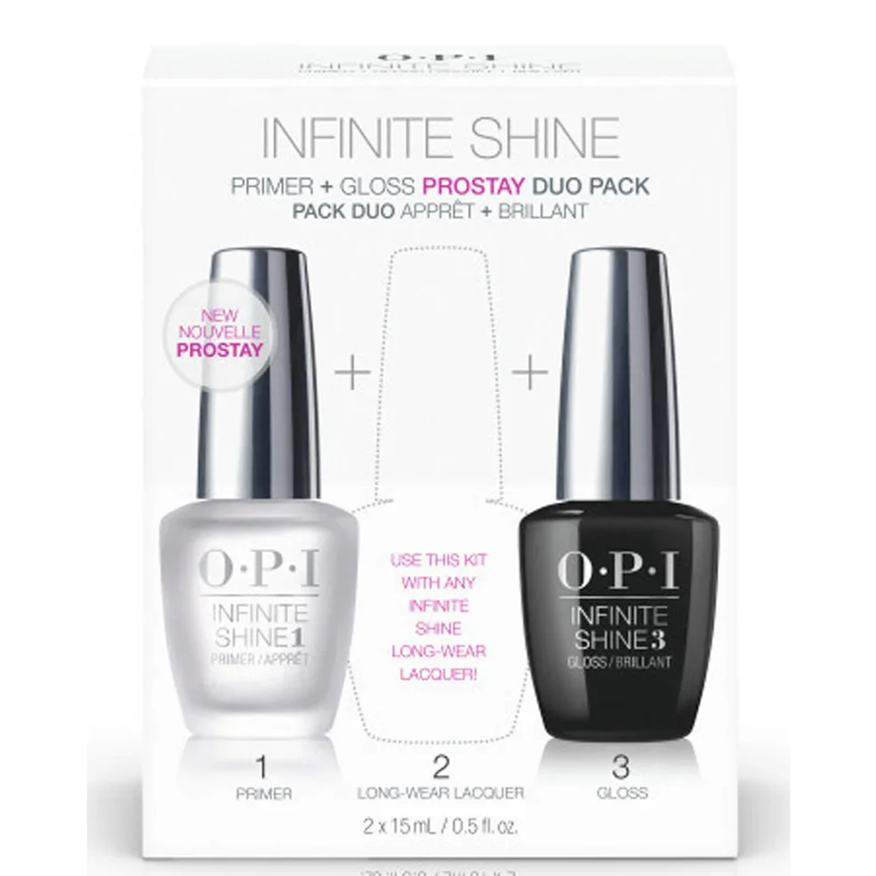 OPI Nail Base and Top Coat Duo Pack Infinite Shine Long-wear System 1st and 3rd Step 2 x 15ml Imagen 1