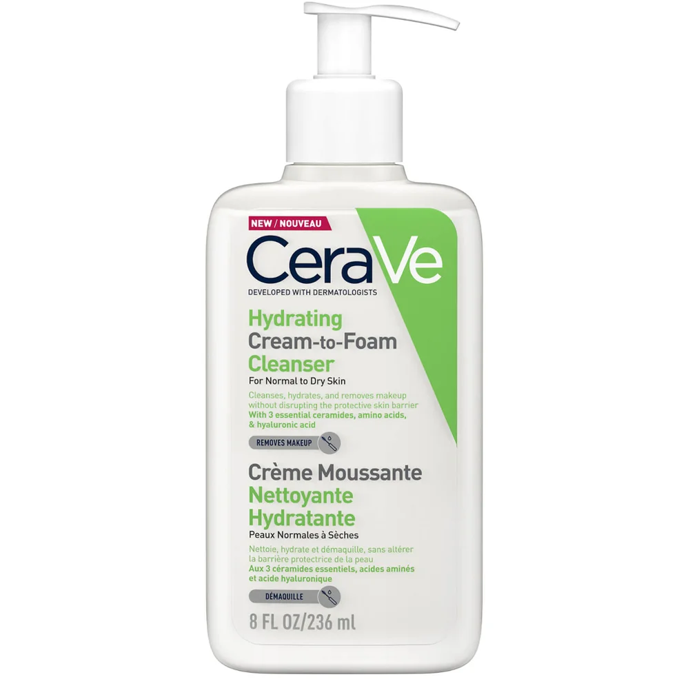 CeraVe Hydrating Cream-to-Foam Cleanser with Amino Acids for Normal to Dry Skin 236ml Imagen 1