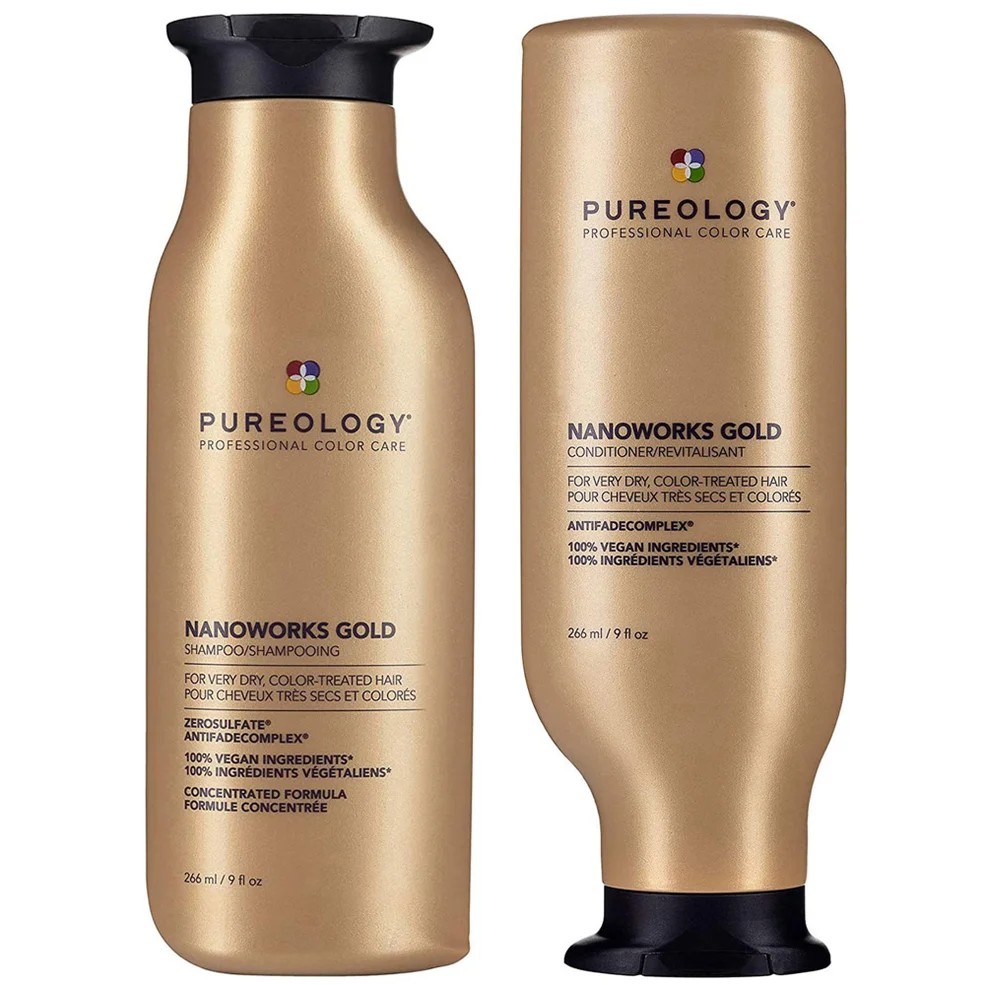 Pureology Nanoworks Gold Shampoo and Conditioner Bundle for Dry, Tired Hair, Sulphate Free for a Gentle Cleanse Imagen 1