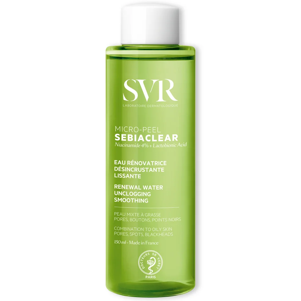 SVR SEBIACLEAR Micro-Peel - Salycilic & Lactobionic Acid Unclogging Anti-Blemish Face Essence for Acne-Prone, Oily Skin, 150ml Imagen 1