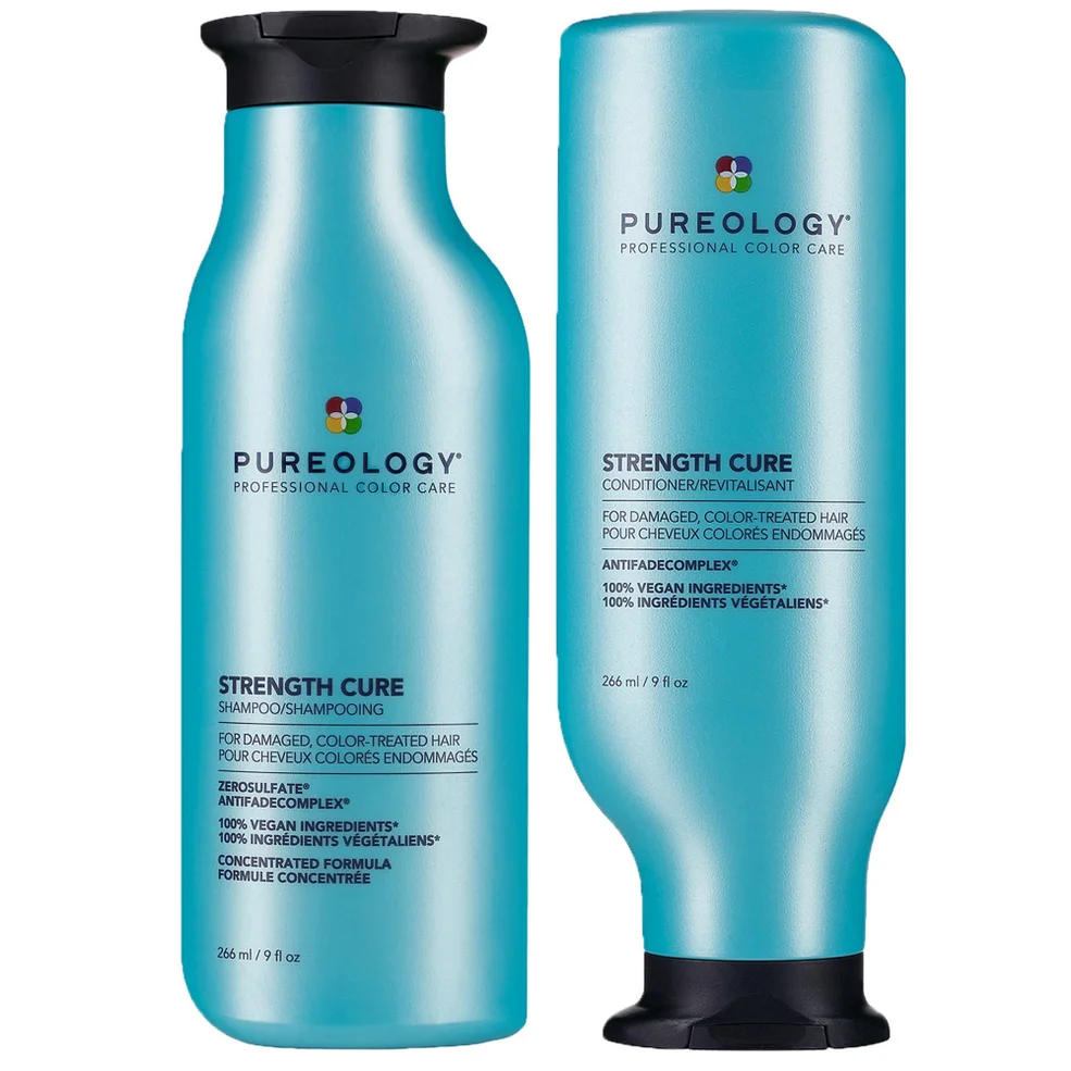 Pureology Strength Cure Shampoo and Conditioner Bundle for Damaged Hair, Sulphate Free for a Gentle Cleanse with Vegan Formulas Imagen 1