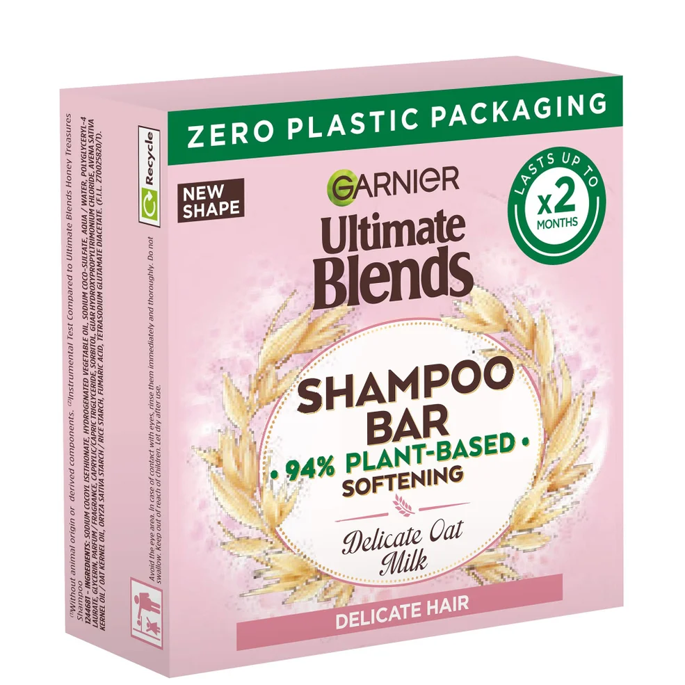 Garnier Ultimate Blends Delicate Oat Softening Shampoo Bar for Sensitive Scalp and Fragile Hair 60g Imagen 1