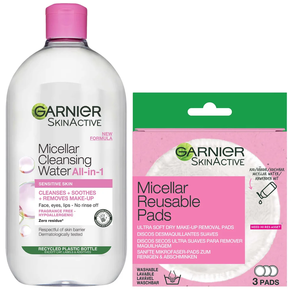Garnier Makeup Remover Eco Pads and 700ml Micellar Water Duo Set Imagen 1