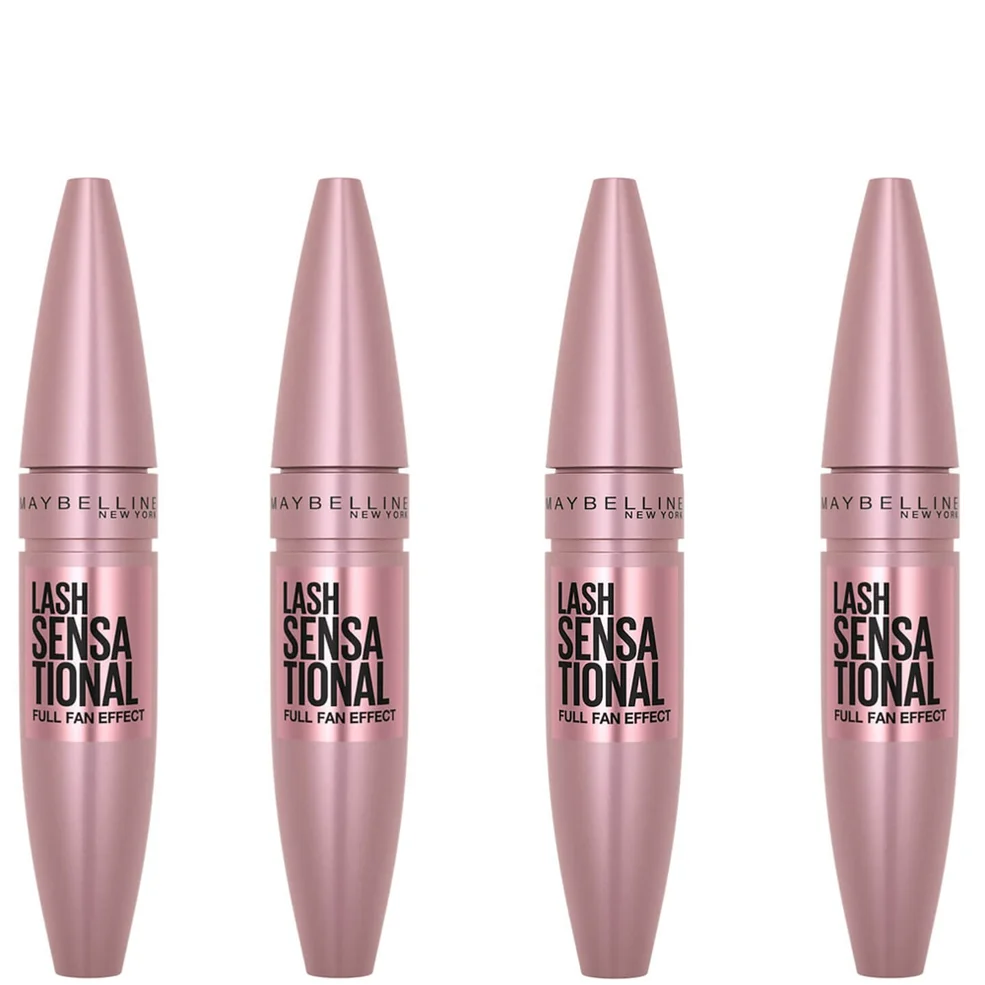 Maybelline Lash Sensational Volumising and Thickening Eyelash Lengthening Mascara - 01 Very Black (Pack of 4) Imagen 1