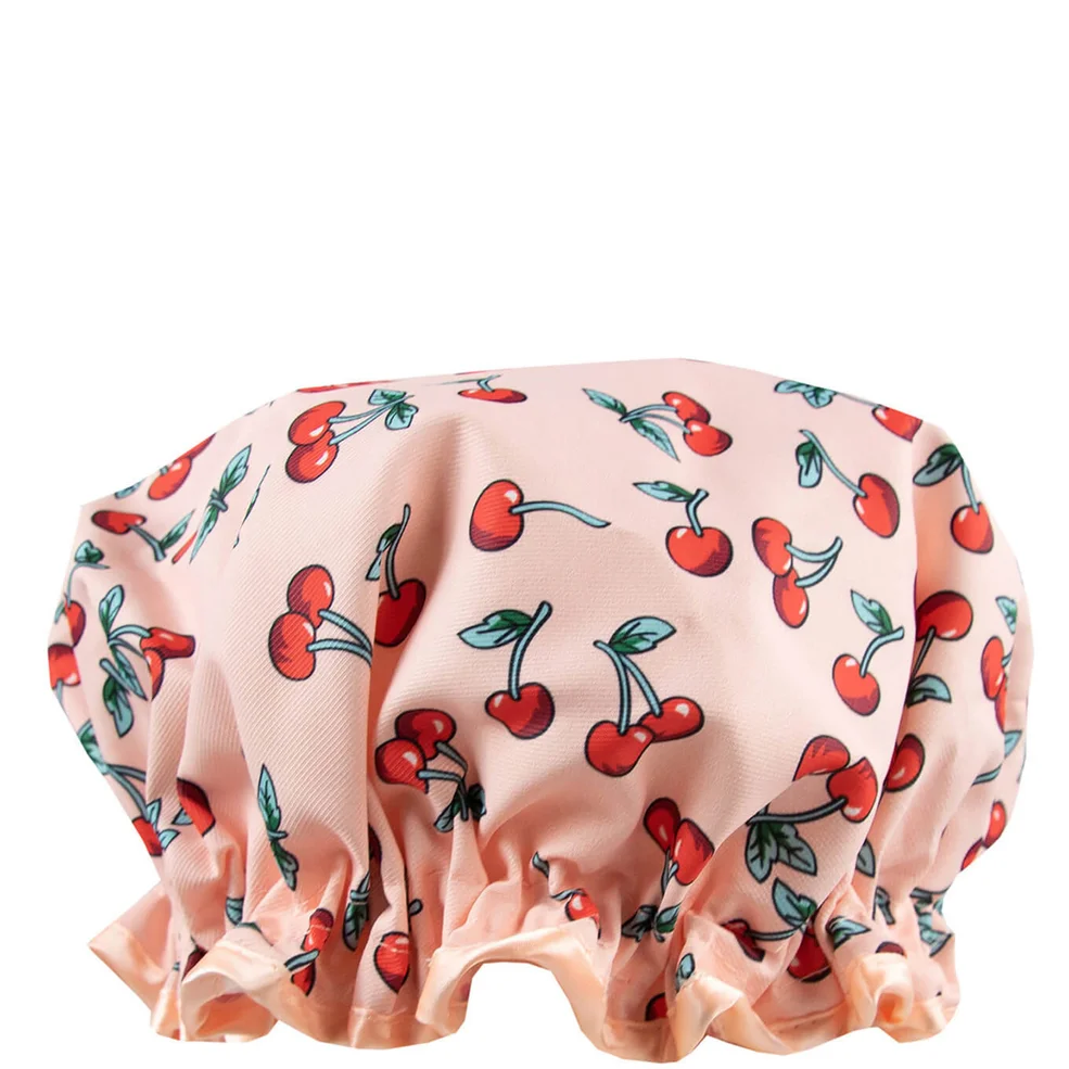 Gorro de ducha con estampado de cerezas de The Vintage Cosmetic Company Imagen 1