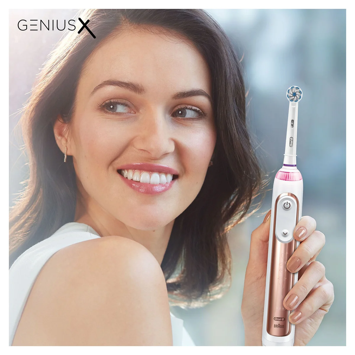 Oral B Genius X Rose Gold Electric Toothbrush with Travel Case