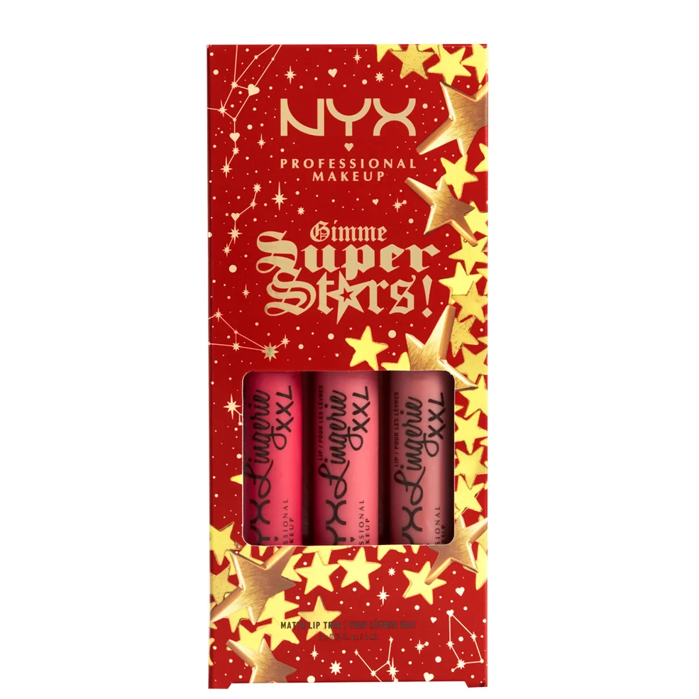 NYX Professional Makeup Gimme Super Stars! Set de Regalo Trío de Lápices de Labios Mate Bayas Cálidas Imagen 1