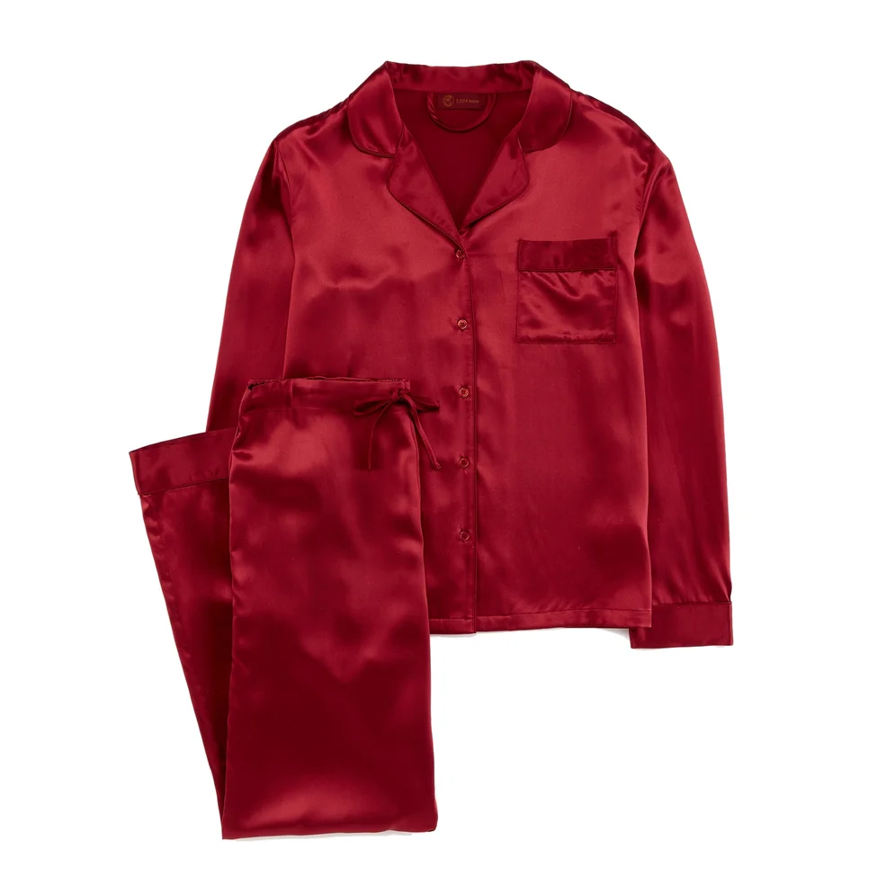 ESPA Silk Pyjamas - Claret Rose - M Imagen 1