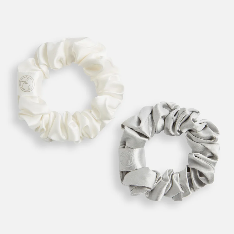 ESPA Home Silk Scrunchie - Pearl White & Moonlight Grey Imagen 1