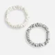 ESPA Home Small Silk Scrunchie - Pearl White & Moonlight Grey