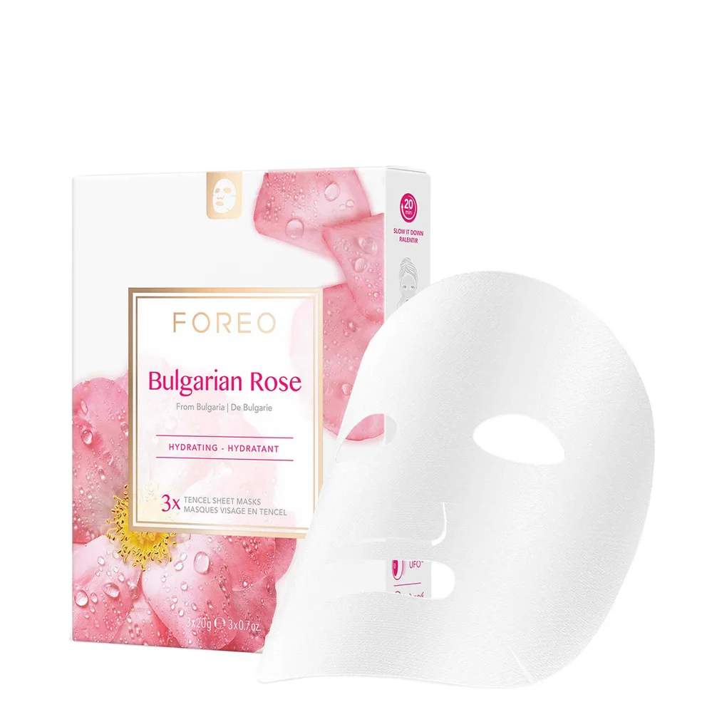 FOREO Rosa Búlgara Hoja de Mascarilla Hidratante (paquete de 3) Imagen 1