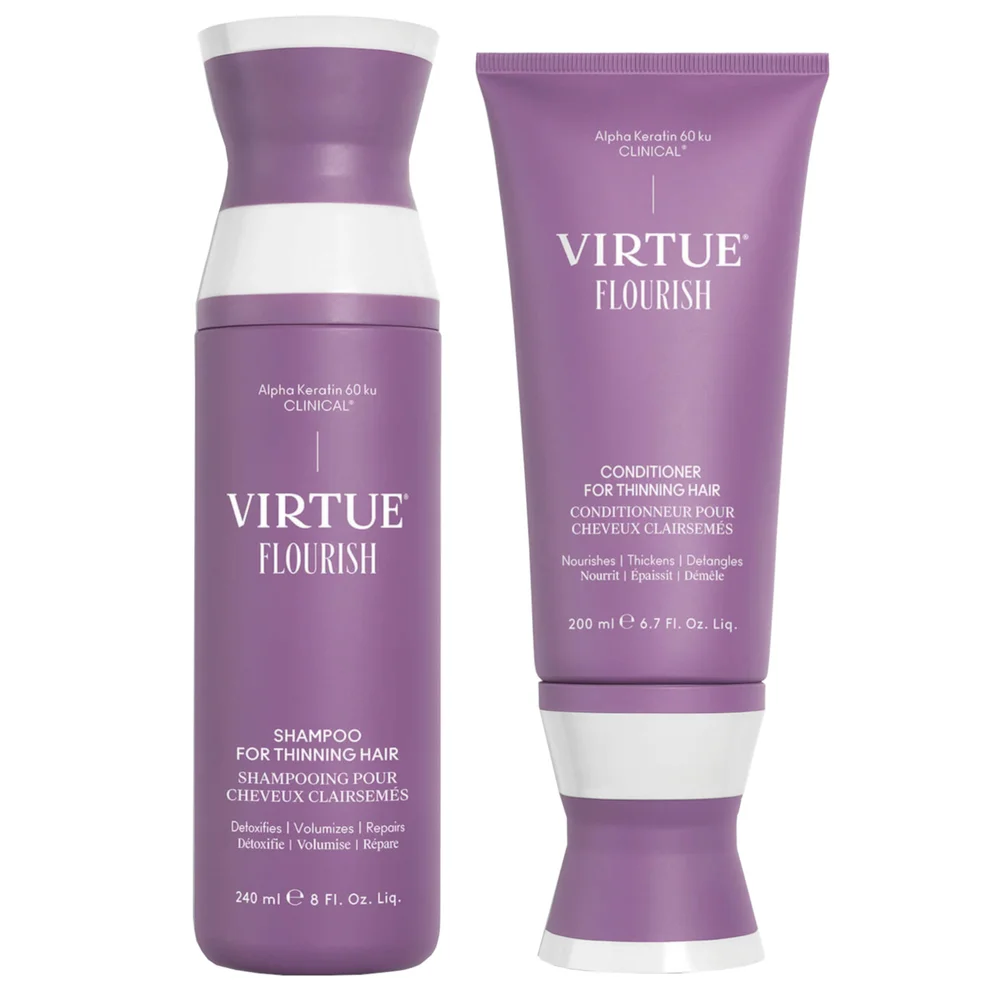 VIRTUE Flourish Shampoo and Conditioner for Thinning Hair Bundle Imagen 1