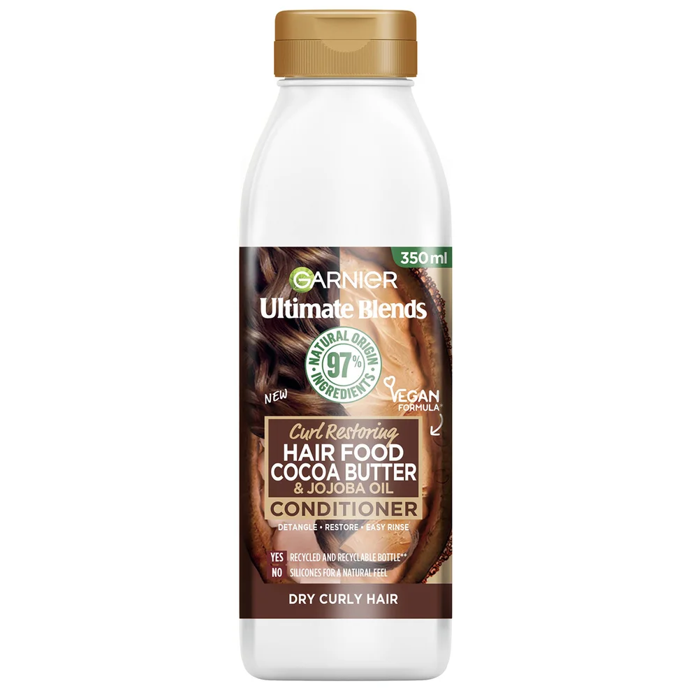 Garnier Ultimate Blends Cocoa Butter Conditioner for Dry, Curly Hair 350ml Imagen 1
