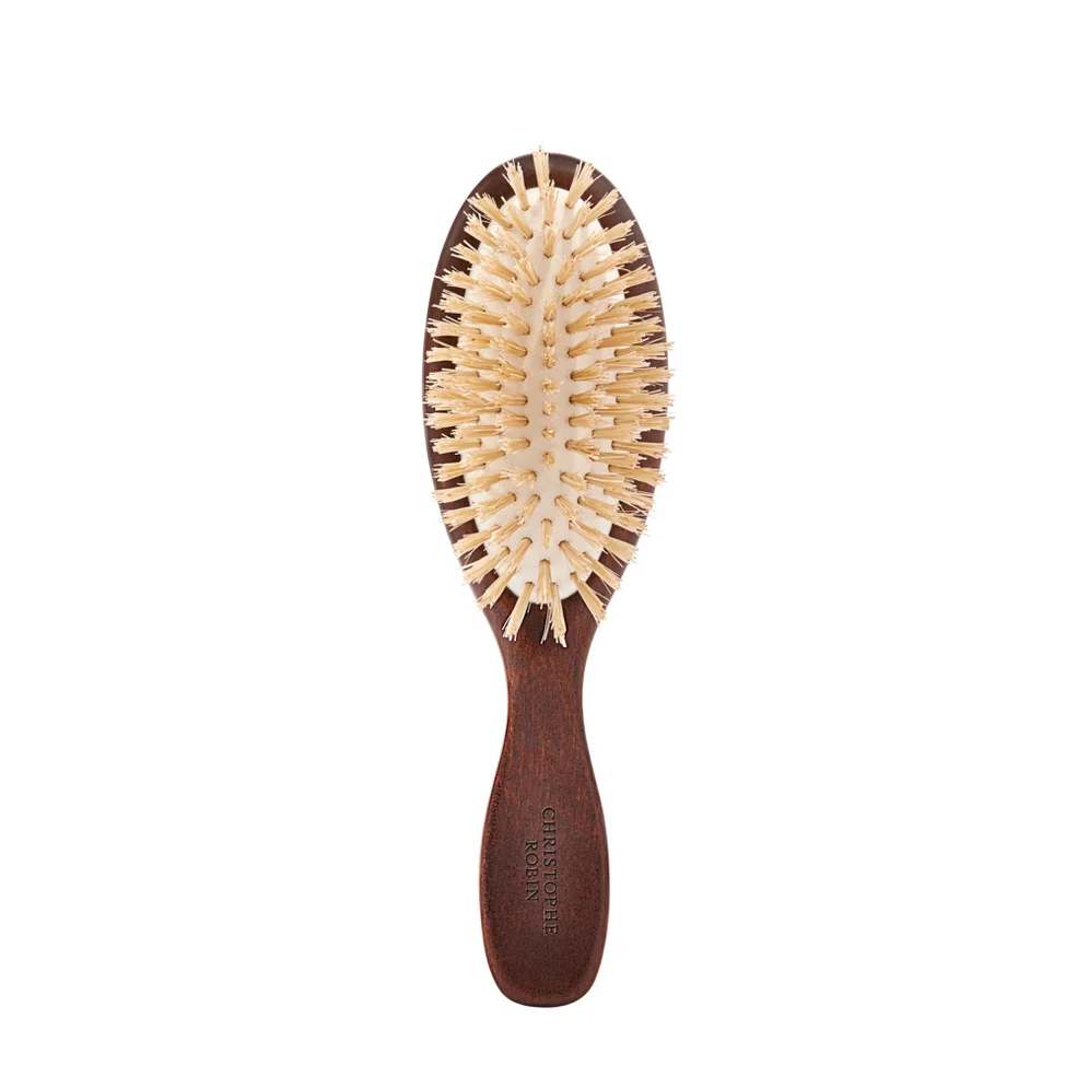 Christophe Robin New Travel Hairbrush with Natural Boar-Bristle and Wood Imagen 1