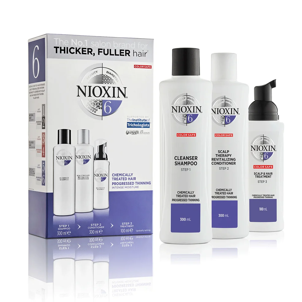 Nioxin Kit System 6 for Bleached / Chemically Treated Hair with Progressed Thinning, Full Size Imagen 1
