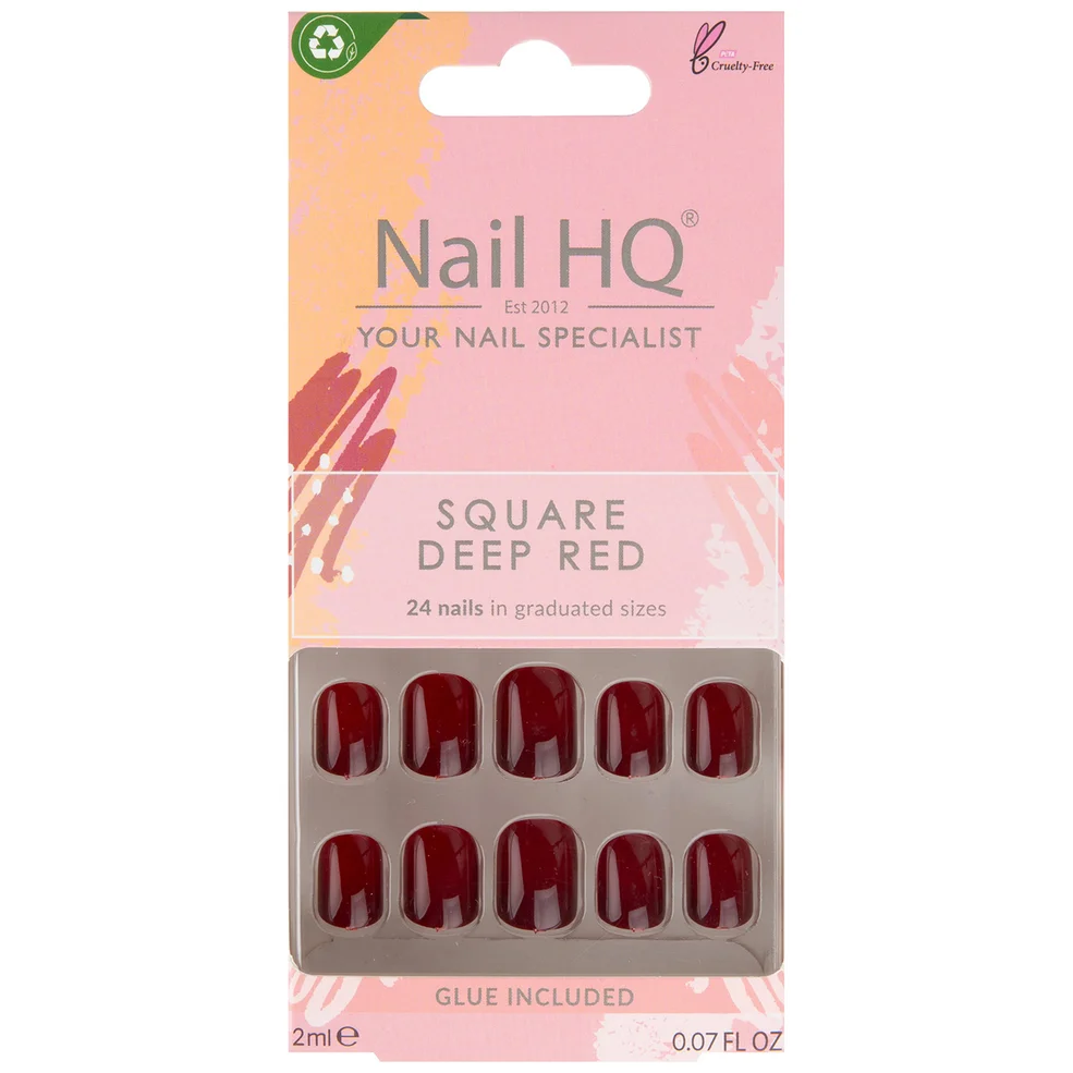 Nail HQ Square Nails Deep Red (24 Pieces) Imagen 1