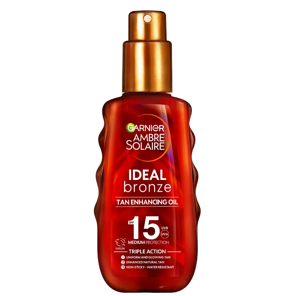 Garnier Ambre Solaire Ideal Bronze Protective Oil SPF15 Sun Cream Spray 150ml Imagen 1