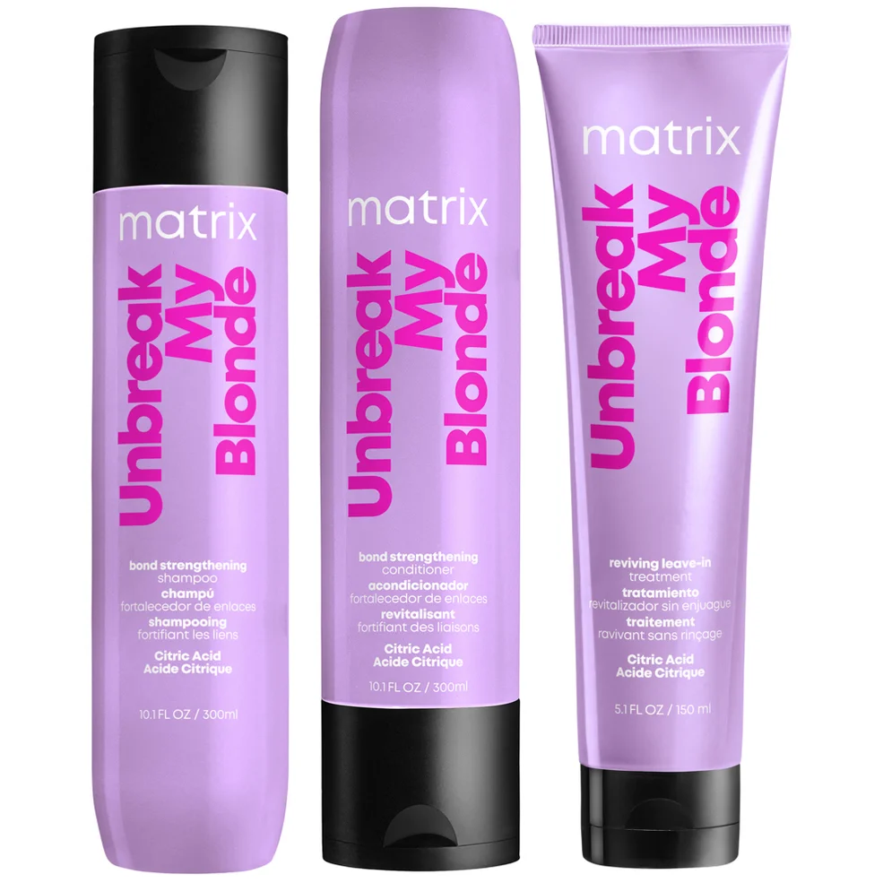 Matrix Total Results Unbreak My Blonde Shampoo, Conditioner and Leave-in Treatment for Chemically Over-Processed Hair Imagen 1