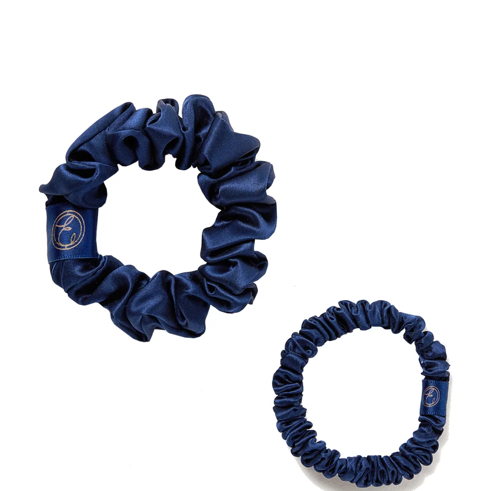 ESPA Silk Scrunchies - Navy Blue - 2 Pack Imagen 1