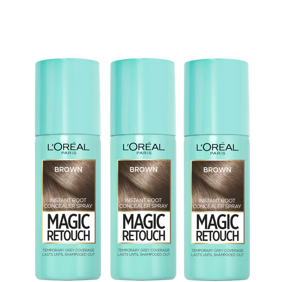 L’Oréal Paris Magic Retouch Medium Brown Root Concealer Spray Trio Bundle Imagen 1
