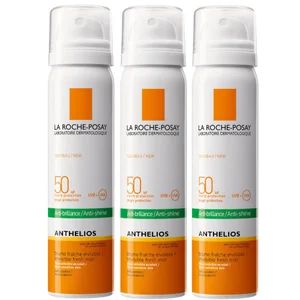 Trío de brumas faciales de protección solar Anthelios Anti-Shine Invisible con FPS 50+ de La Roche-Posay 75 ml - undefined undefined