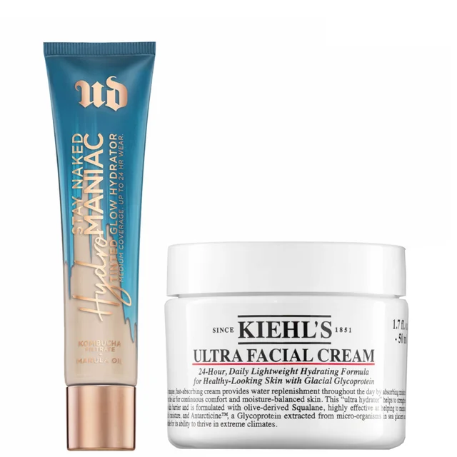 Set de Hydromaniac Tinted Glow de Urban Decay x crema Ultra-Facial de Kiehl's de 50 ml (varios tonos)