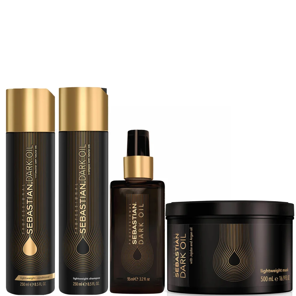 Sebastian Professional Dark Oil Shampoo, Conditioner, Mask and Styling Oil Regime Bundle Imagen 1