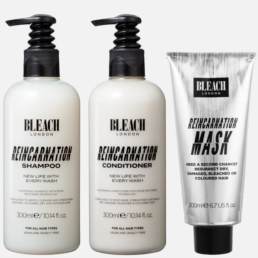 Set de champú y acondicionador Reincarnation de Bleach London 300 ml con mascarilla Reincarnation de 200 ml Imagen 1