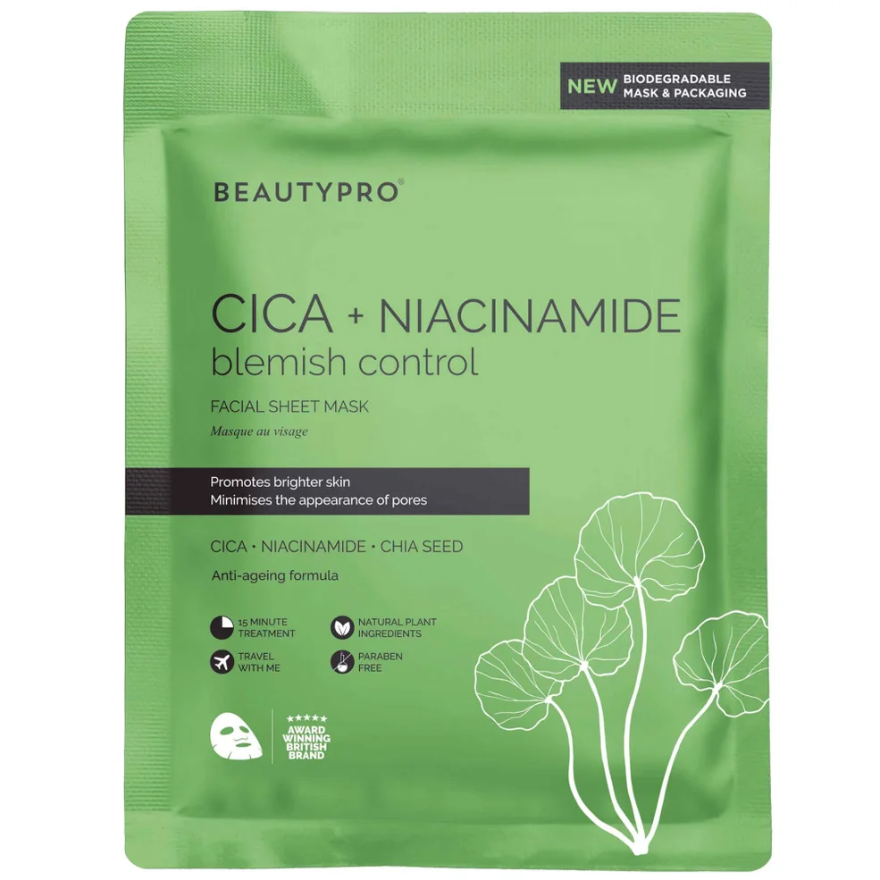 Mascarilla facial de cica y niacinamida de BeautyPro 22 ml Imagen 1