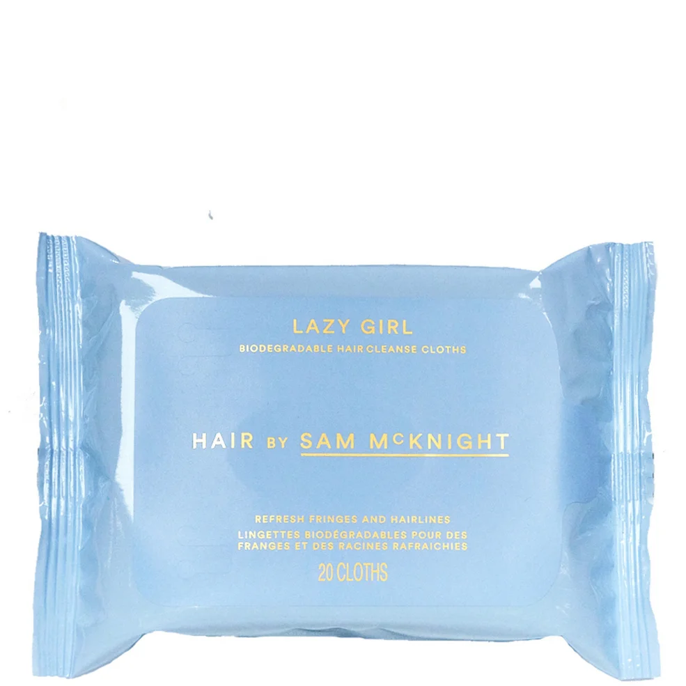 Hair By Sam McKnight Lazy Girl Biodegradable Hair Cleanse Cloths (20 Wipes) Imagen 1