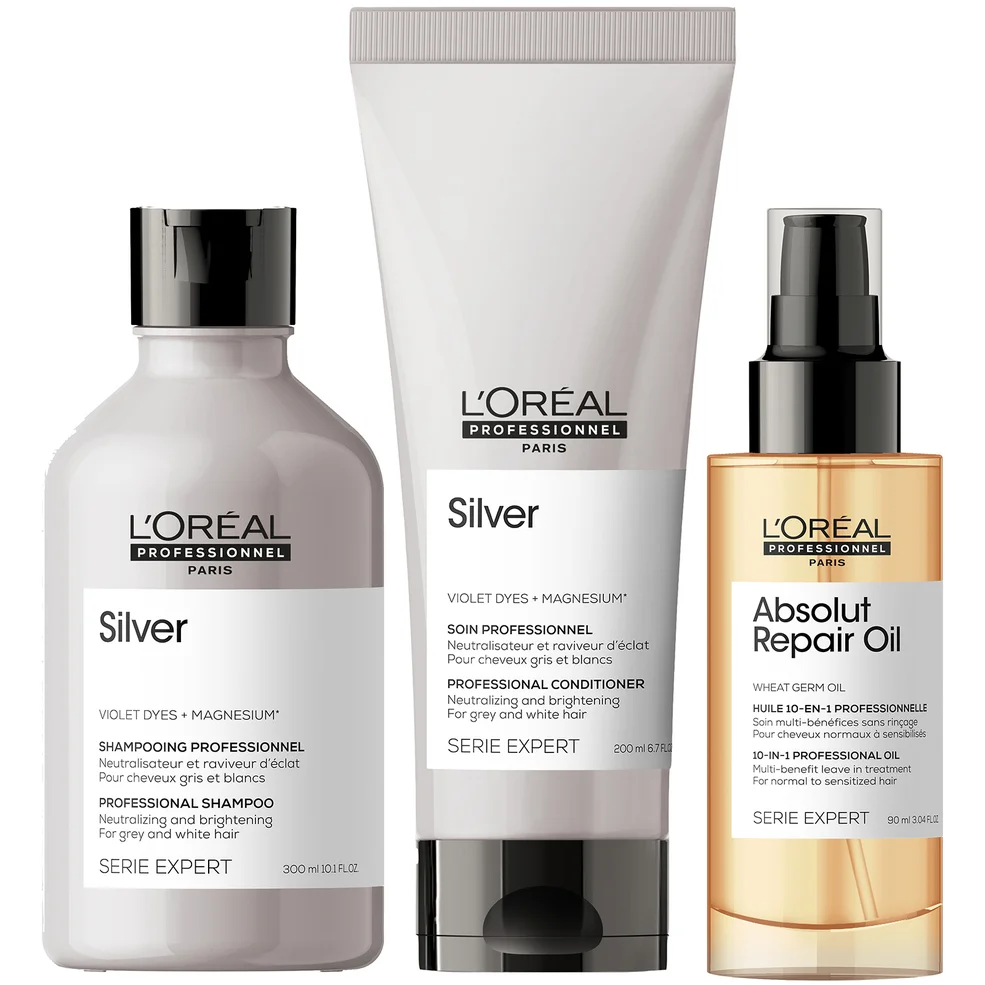 L'Oréal Professionnel Silver Shampoo, Conditioner and Oil Trio Imagen 1