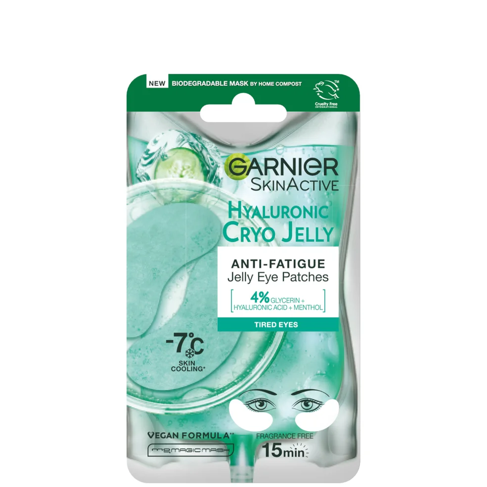 Garnier Anti-Fatigue Hyaluronic Acid and Icy Cucumber Cryo Jelly Eye Patches Imagen 1