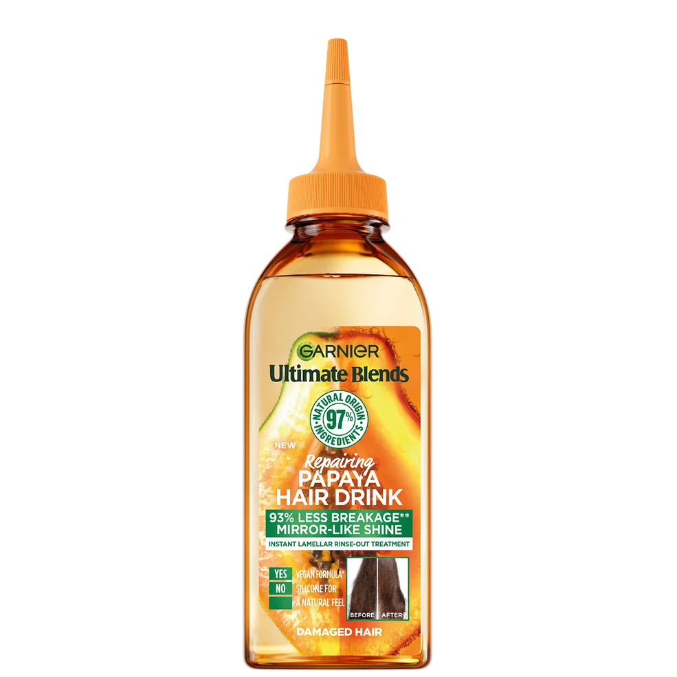 Garnier Ultimate Blends Repairing Papaya Hair Drink Liquid Conditioner for Dry Hair 200ml Imagen 1