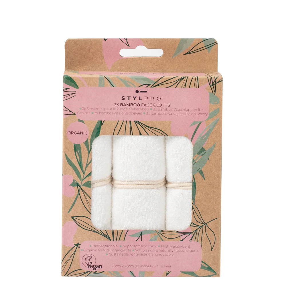 StylPro Bamboo Face Cloths Pack of 3 Imagen 1
