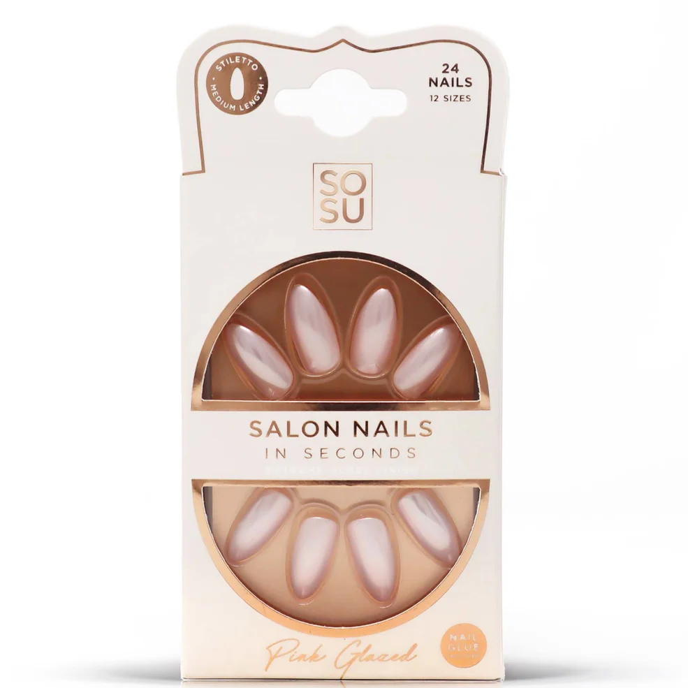 SOSU Cosmetics Glazed False Nails - Pink Imagen 1