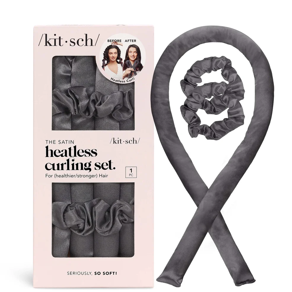 Kitsch Satin Heatless Curling Set - Charcoal Imagen 1